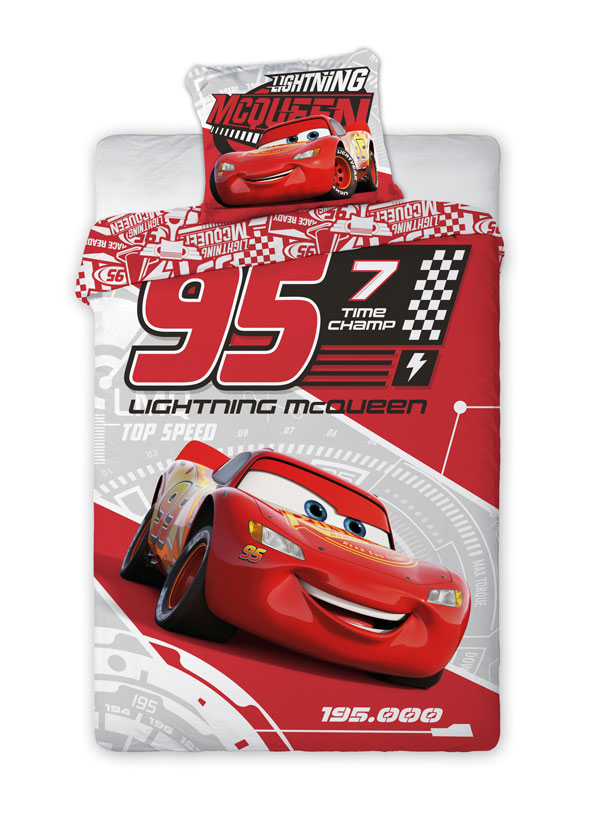 FARO Povlečení Cars 3 Blesk McQueen Bavlna 140/200, 70/90 cm