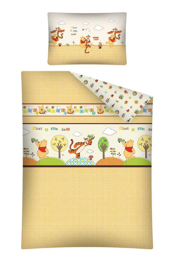 Detexpol Povlečení do postýlky Medvídek Pů žloutková bavlna 100/135, 40/60 cm