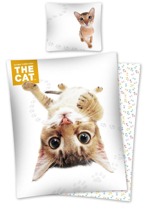 Detexpol ložní Povlečení The Cat Habešská kočka bavlna 140/200 70/80 cmcm