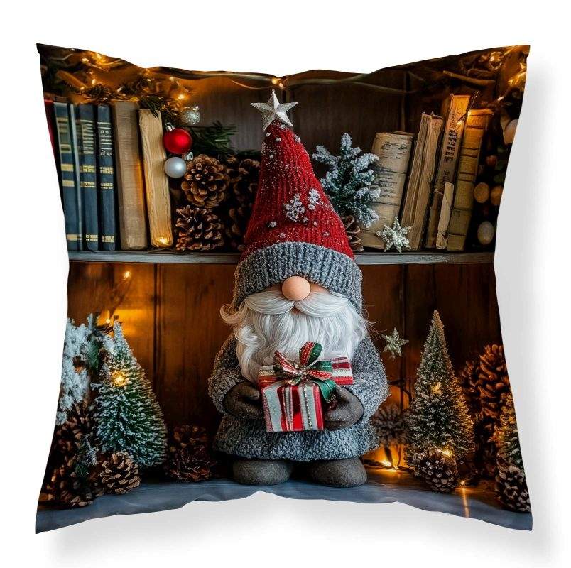 Vánoční povlak na polštářek Trpaslík knihovna micro 40/40