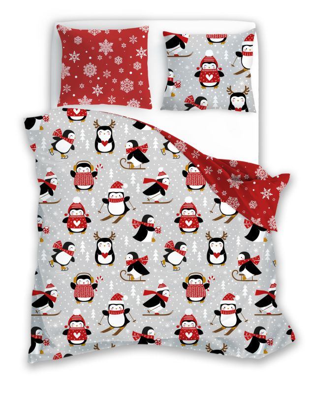Vánoční povlečení Scandic 076 Tučňáci 140/200, 70/90