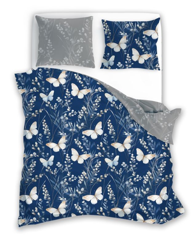 Povlečení Motýlci na modré 140/200, 70/90