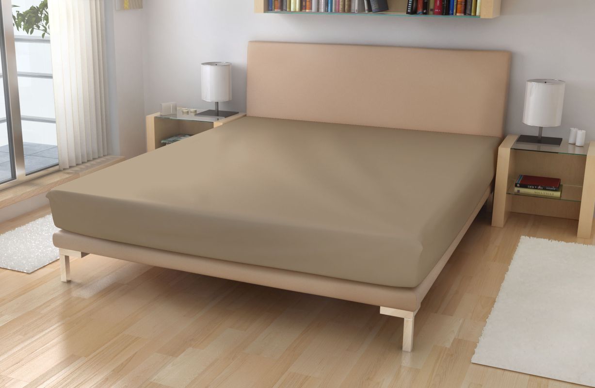 EXKLUSIVE Mikroplyšové prostěradlo Béžové 90/200