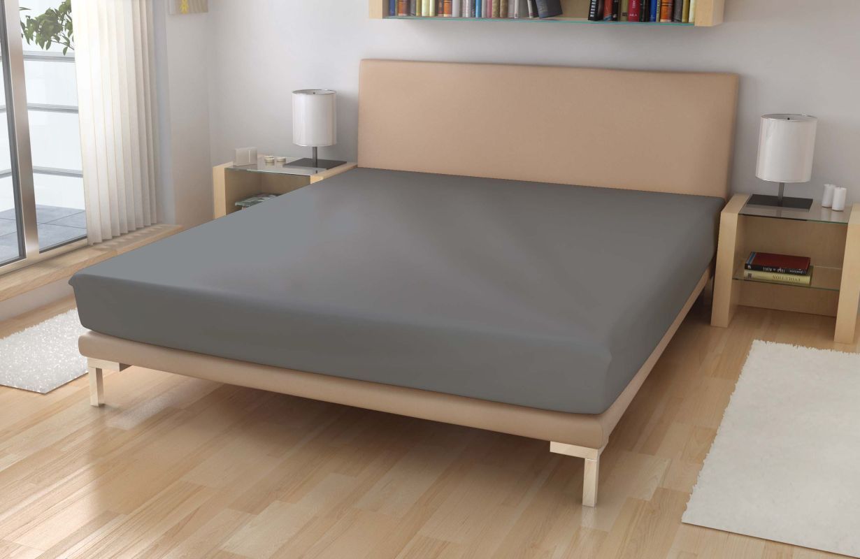 EXKLUSIVE Mikroplyšové prostěradlo Středně šedé 180/200