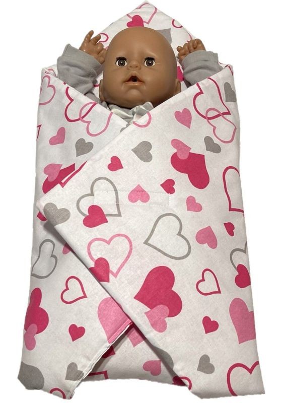 Rychlozavinovačka pro panenky Srdíčka šedorůžová