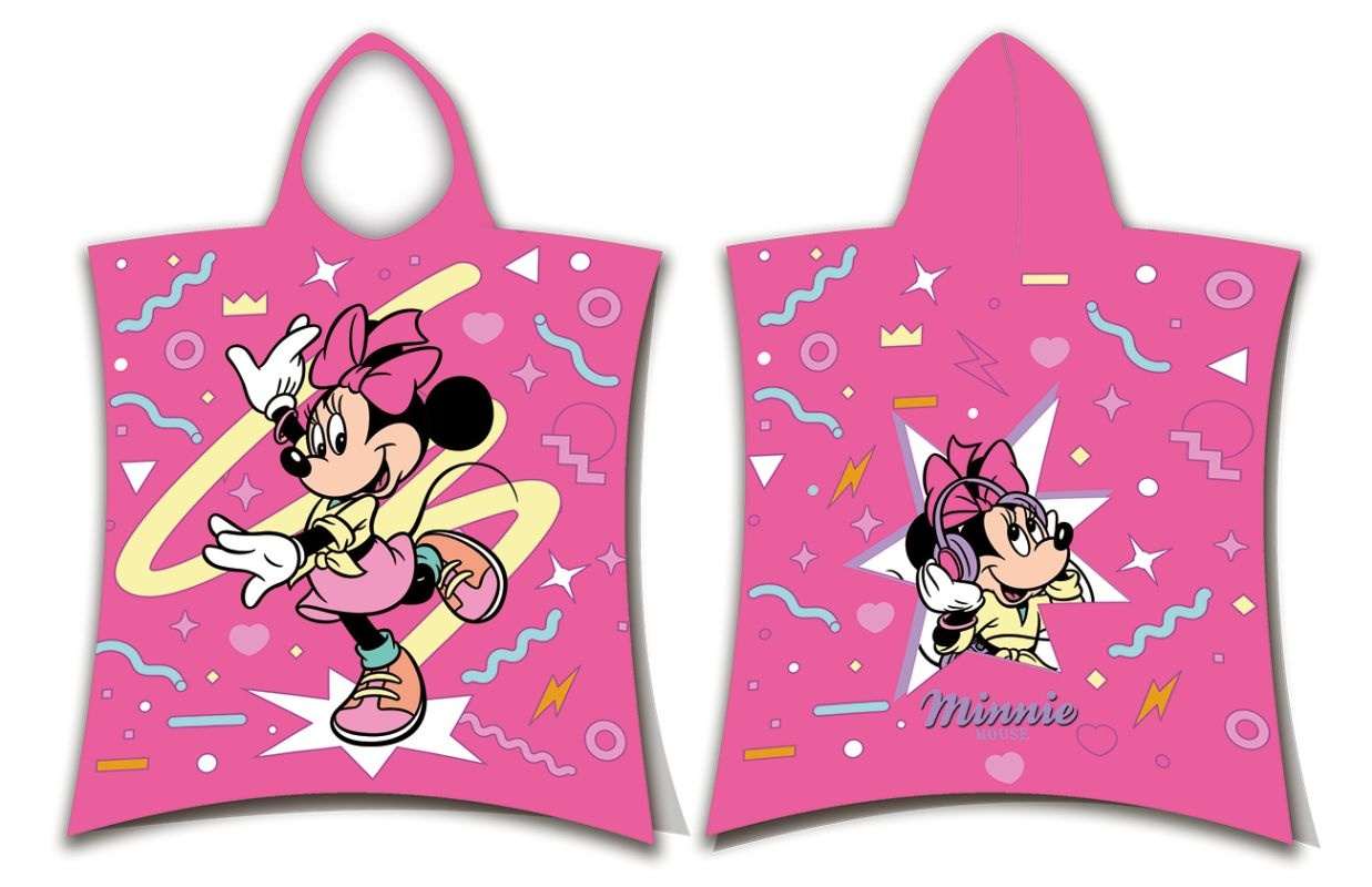 Bavlněné dětské pončo s kapucí Minnie Sparkle 50x115 cm