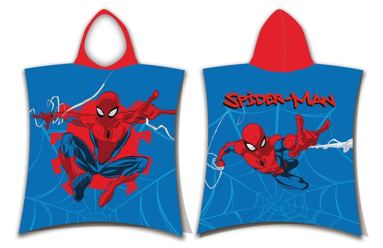 Dětské froté pončo s kapucí Spiderman Webshot 50x115 cm