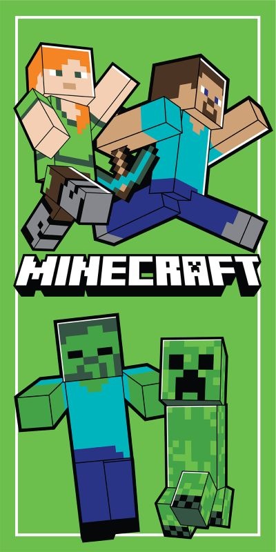 Mikrovláknová dětská osuška Minecraft Power Walking 70x140 cm