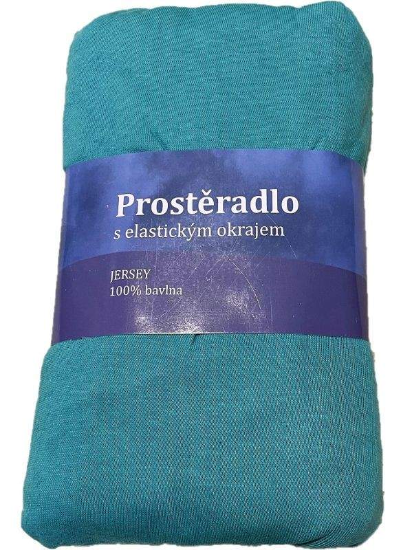 Prostěradlo Jersey Tyrkys zelená 90/200