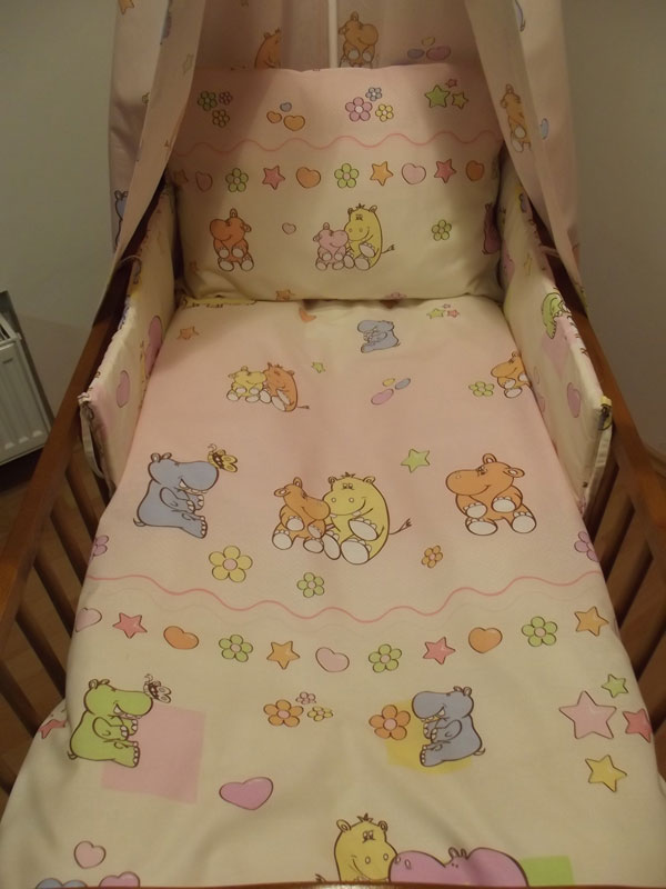 Povlečení do postýlky Hrošíci růžová 90/130