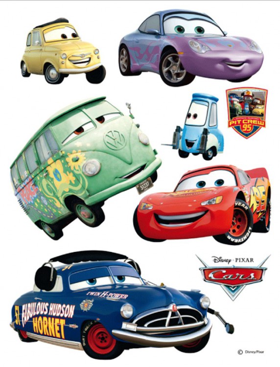 Maxi nálepka na zeď Cars a kamarádi
