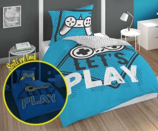 Svítící Povlečení Play Game blue