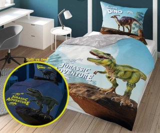 Svítící povlečení Super Dino 140/200, 70/80
