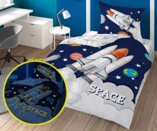 Svítící povlečení Vesmírná Raketa