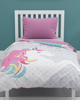 Přehoz na postel Jednorožec grey 170/210