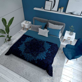 Přehoz na postel Mandala modrá 220/240