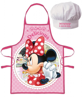 Dětská zástěra s kuchařskou čepicí Minnie