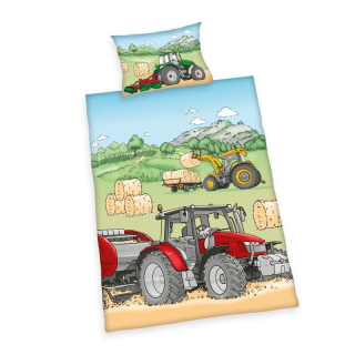 Povlečení do postýlky Traktor cartoon Bio Bavlna