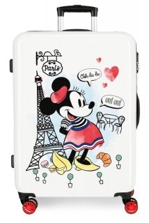 ABS Cestovní kufr Minnie Around the World Paris Red 68 cm