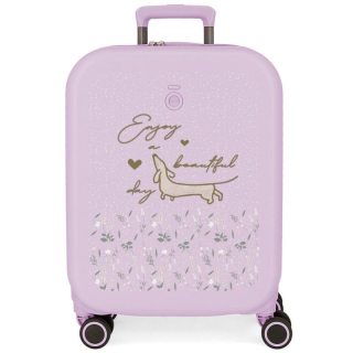 ABS Cestovní kufr Enso Beautiful day purple 55 cm 
