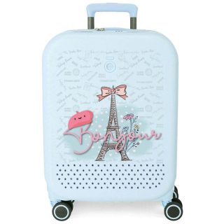 ABS Cestovní kufr Enso Bonjour blue 55 cm 