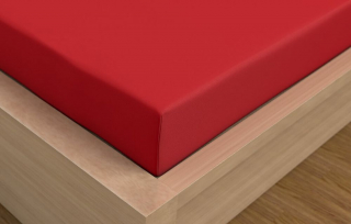 Luxusní Saténové prostěradlo červené 90x200+20 cm