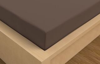 Luxusní Saténové prostěradlo tmavě hnědé 90x200+25 cm