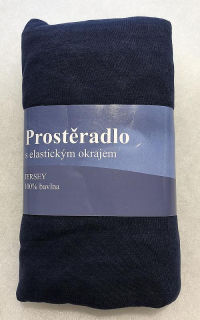 Prostěradlo Jersey Tmavě Modrá 90/200