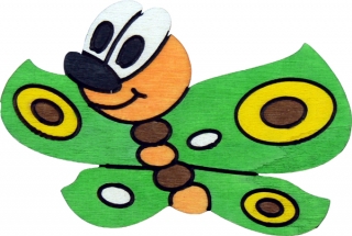 Dekorace s magnetem a lepíkem Motýl zelený