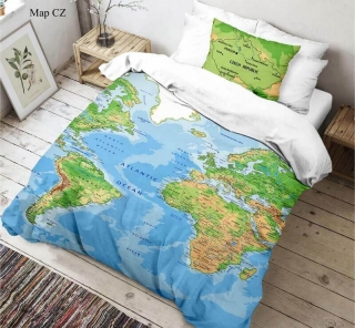 3D povlečení Mapa světa 140/200 