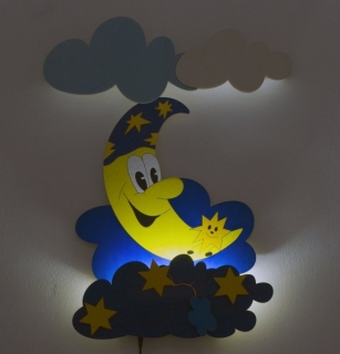 LED Lampička DoDo Měsíček s hvězdičkami
